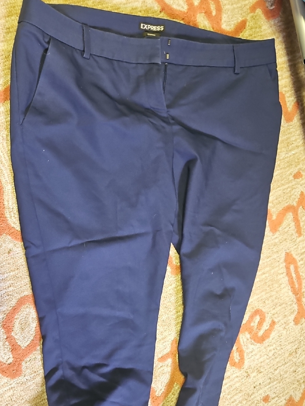 Express Navy Blue Slim Trousers